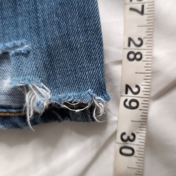 Armani Exchange 2014 Blue Denim Jeans Straight Leg Distressed, Size 34 - Picture 9 of 10